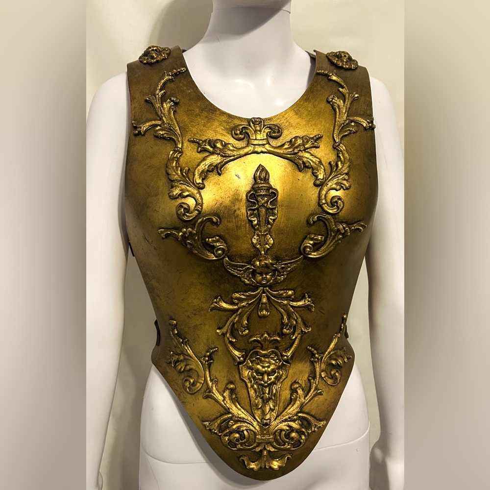 Organic Armor Sz S Gold Baroque Chest Piece Fantasy Medieval Larp Cosplay